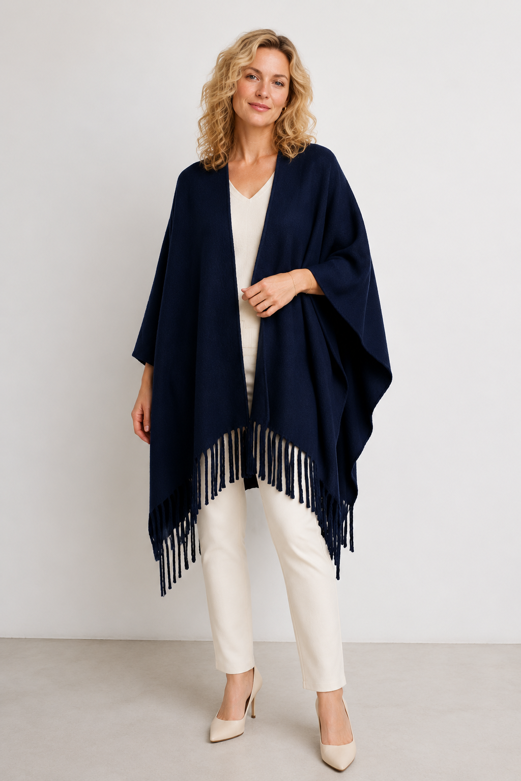 BRUSHED SHARON CAPE - NAVY