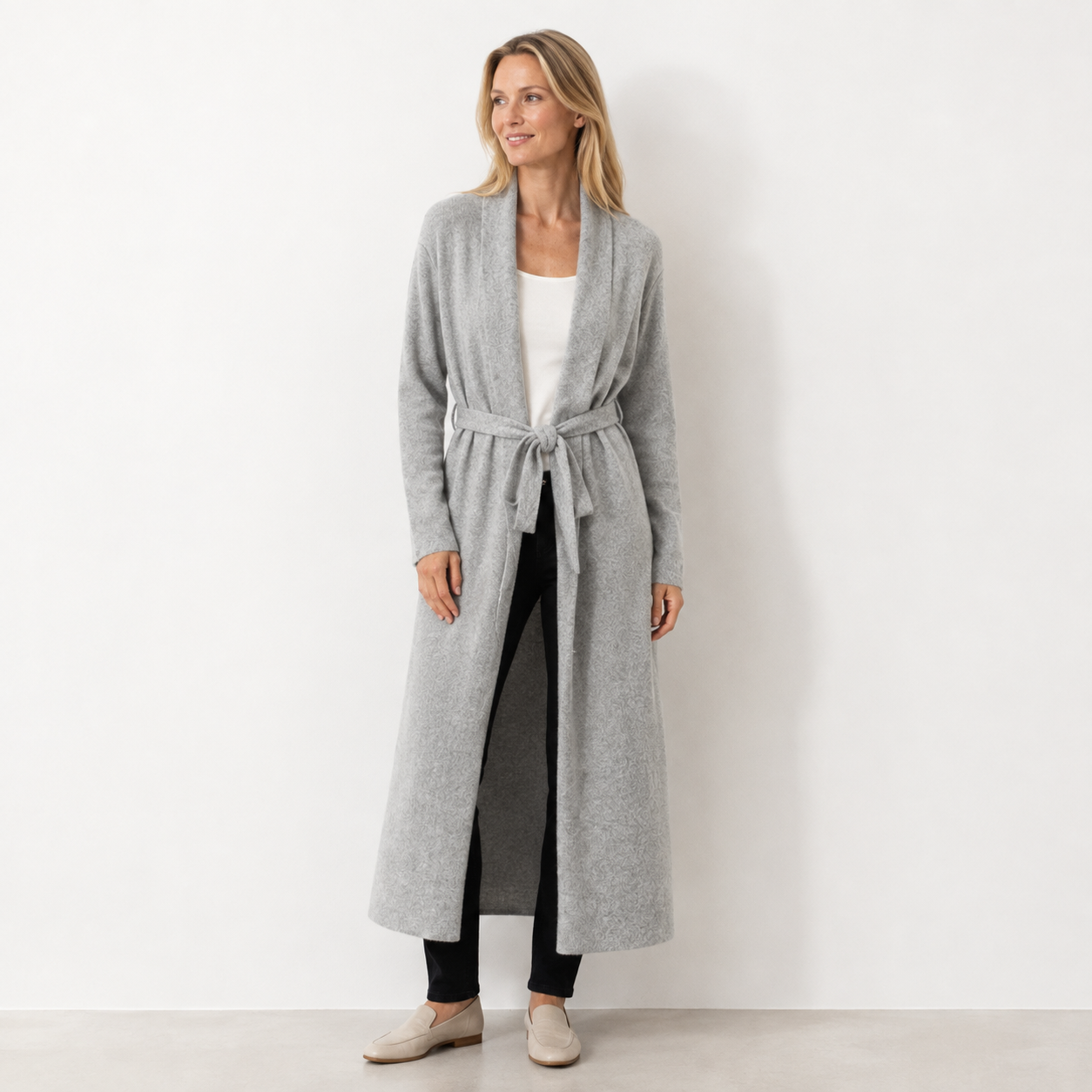 BRUSHED MAISON CARDIGAN - GREY