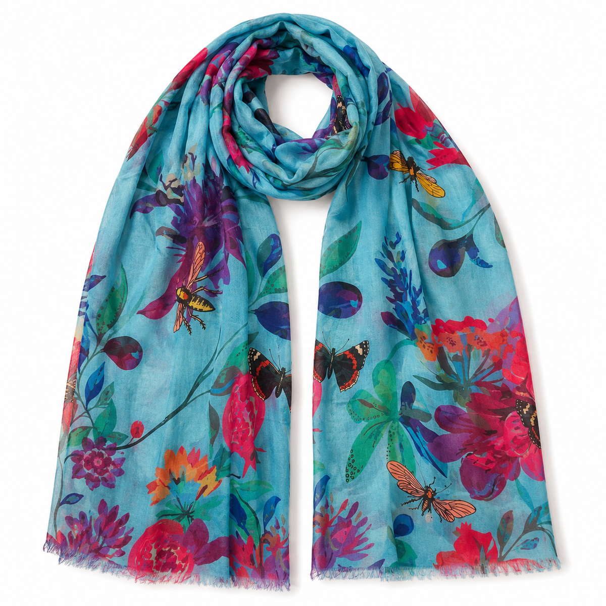 POMONA DIGITAL PRINTED SCARF - light blue