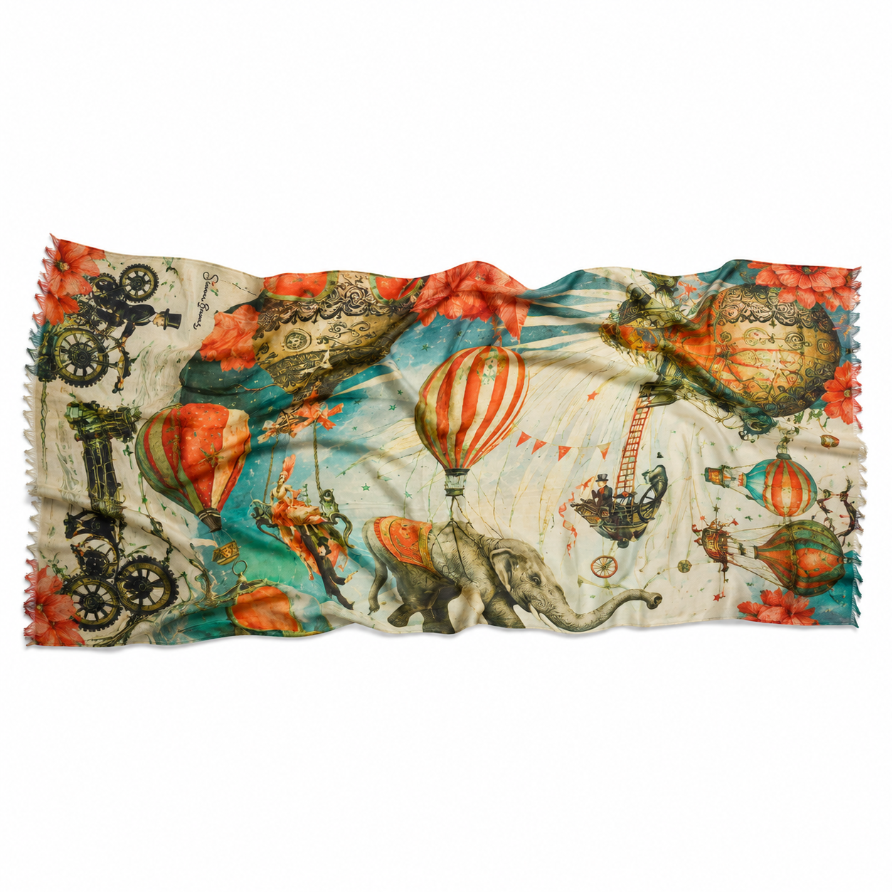 FABLE DIGITAL PRINTED SCARF - green