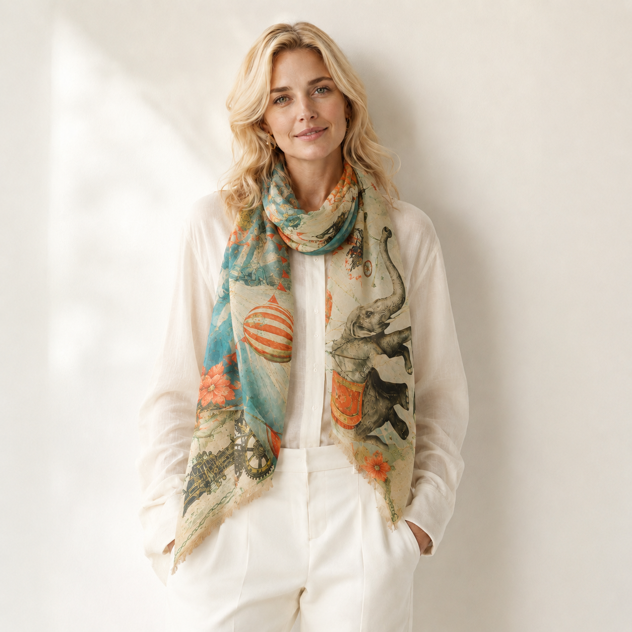 FABLE DIGITAL PRINTED SCARF - green