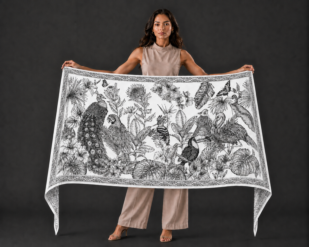 AVIARIUM CASHMERE SCARF - CHALK