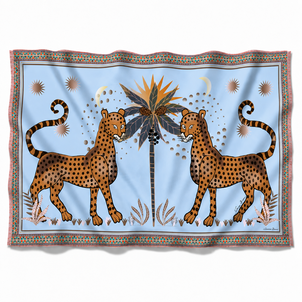 TWINS CASHMERE SCARF - LIGHT BLUE