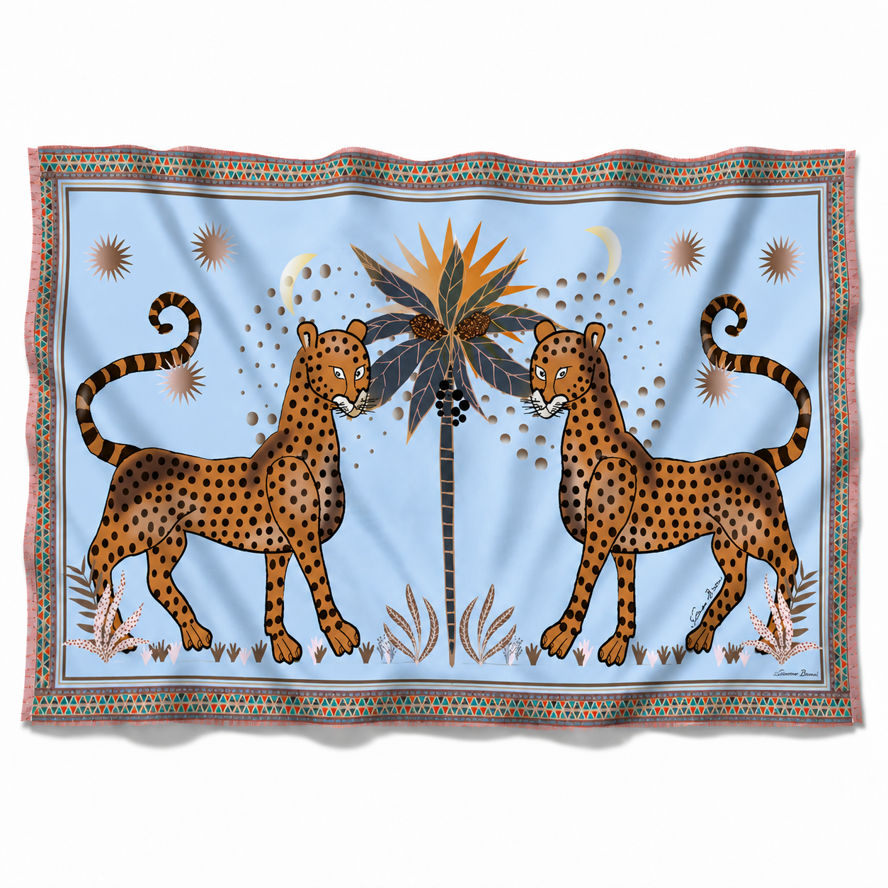 TWINS CASHMERE SCARF - LIGHT BLUE
