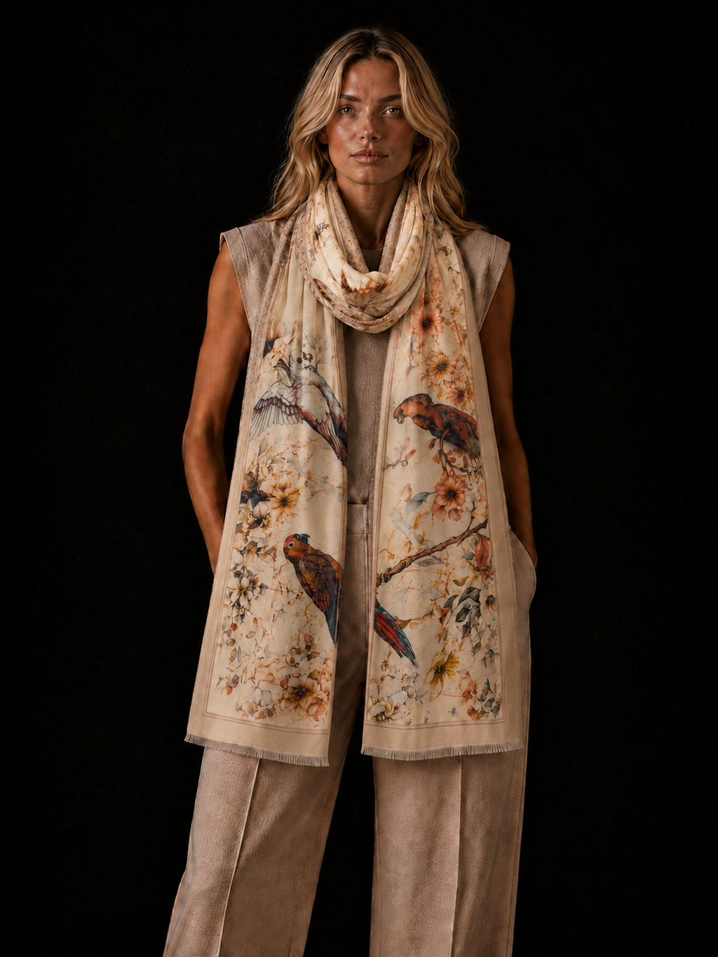 VELVET REGULAR RECTANGULAR SHAWL - twine