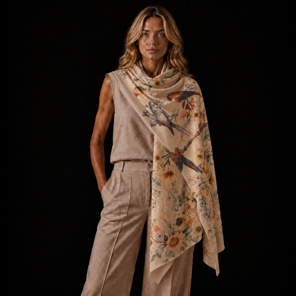 VELVET REGULAR RECTANGULAR SHAWL - twine