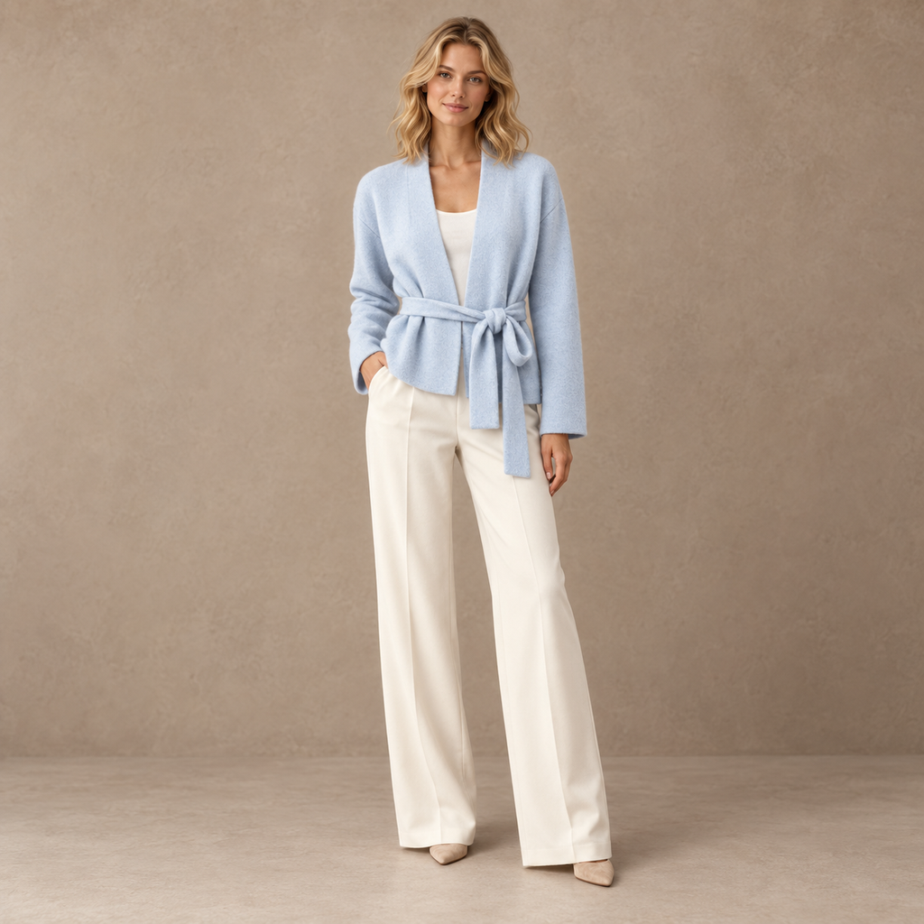 BRUSHED ANIKA KIMONO - BLUE CERULEA