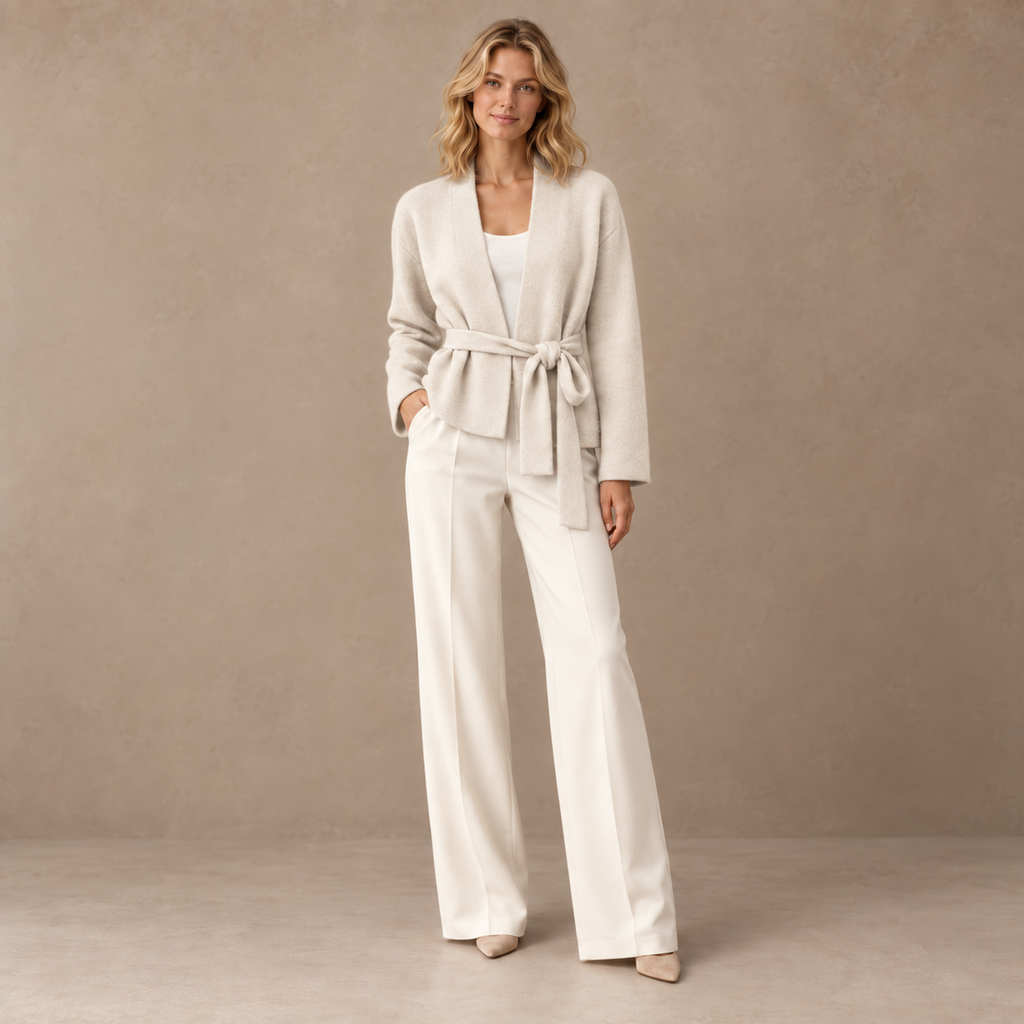 BRUSHED ANIKA KIMONO - WHITE
