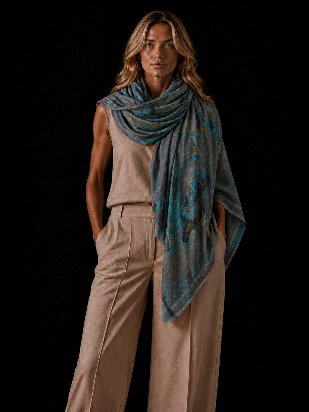 TENTARA REGULAR RECTANGULAR SHAWL - moon