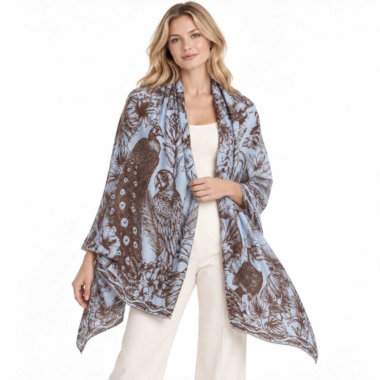 AVIARIUM FELTED CASHMERE SCARF - LIGHT BLUE