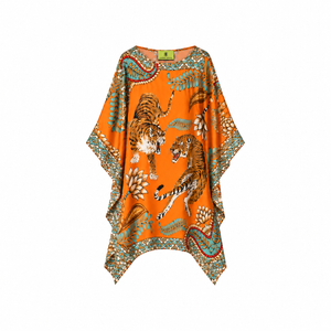 TIGER & JUNGLE SHORT DRESS - ORANGE