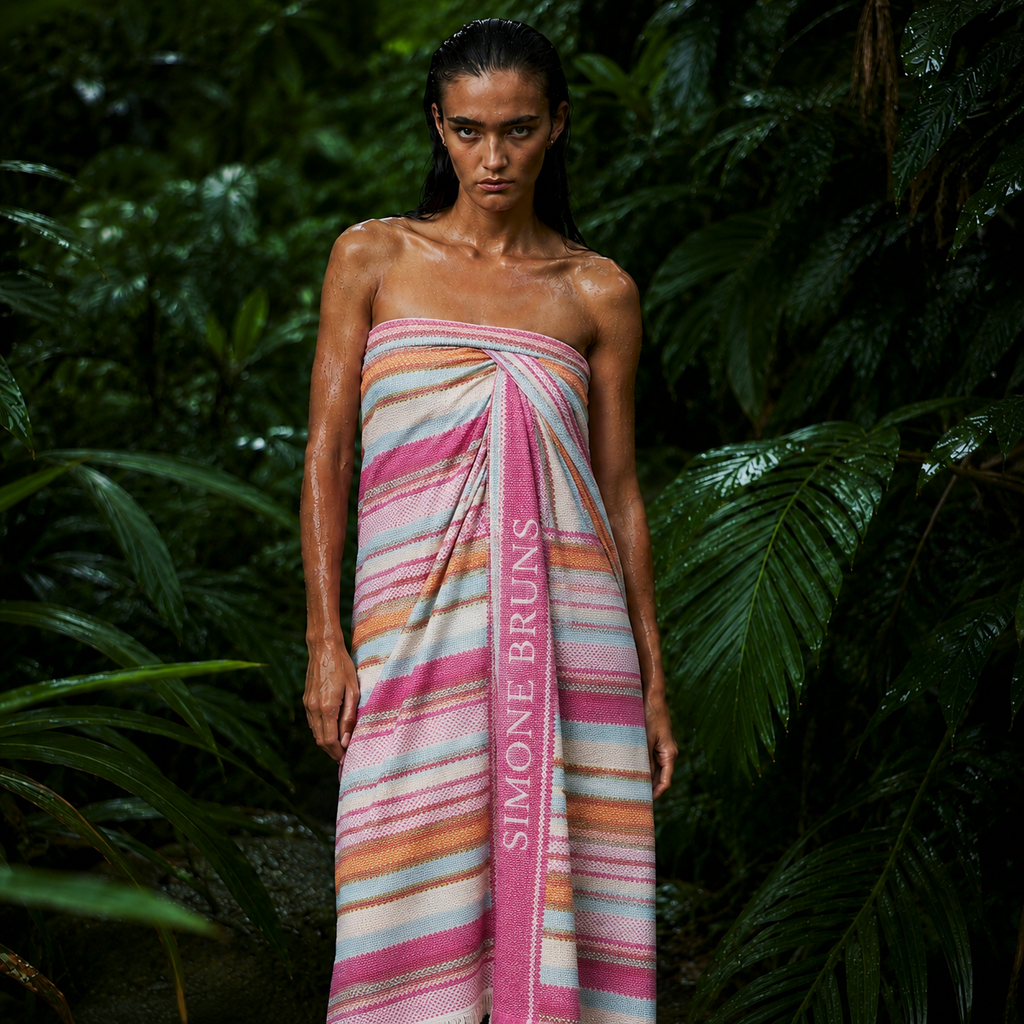 SUMMER STRIPES BEACH TOWEL - PINK