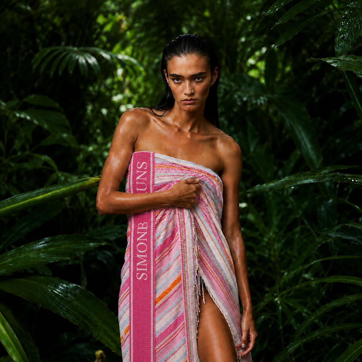 SUMMER STRIPES BEACH TOWEL - PINK