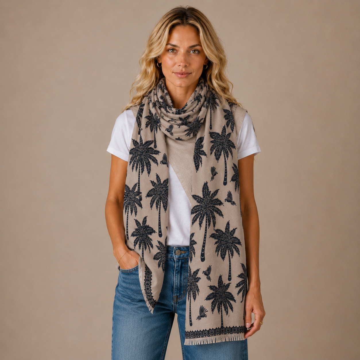 BLUETIDE CASHMERE SCARFS-WHEAT