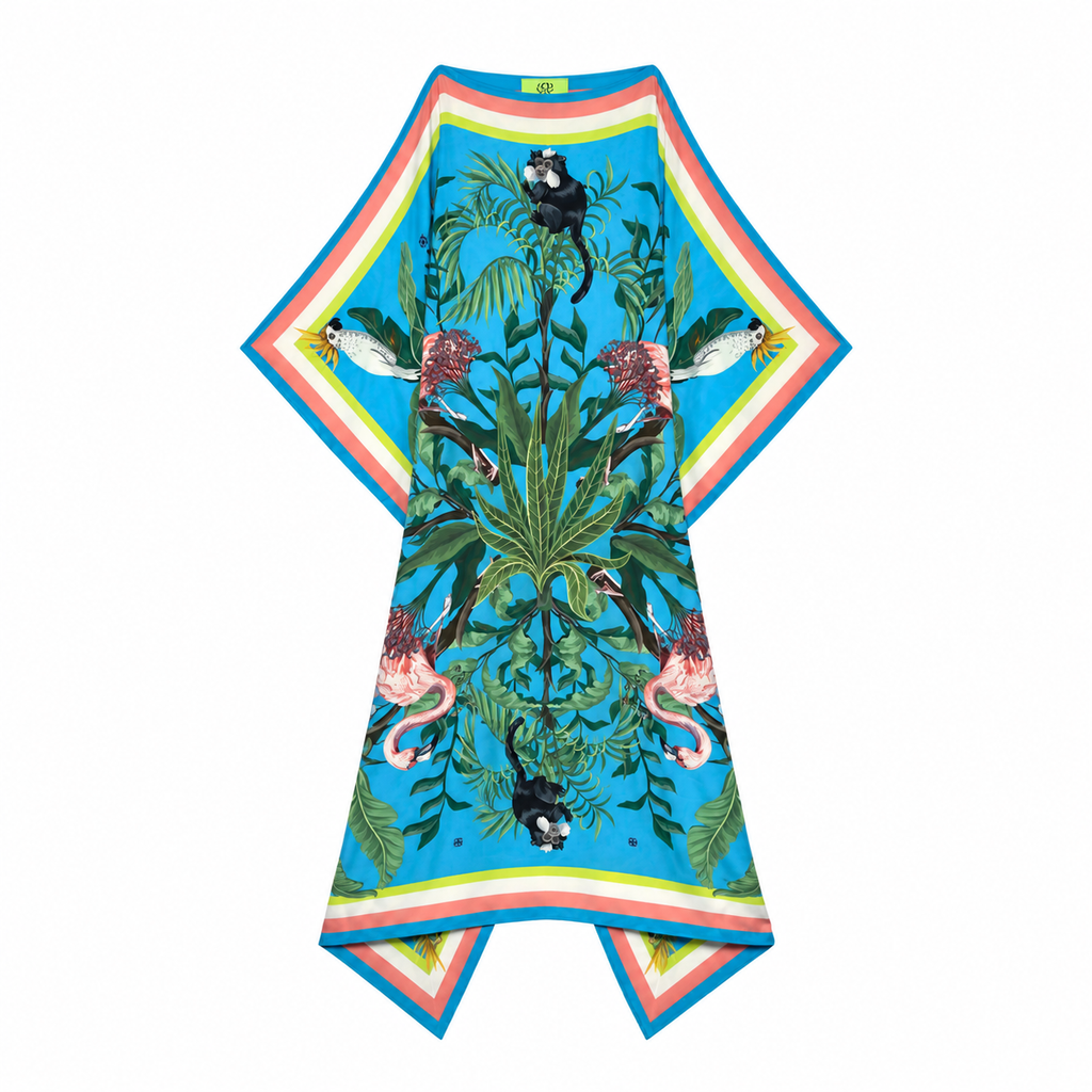 JUNGLE ANIMALS SILK TUNIC - CYNE