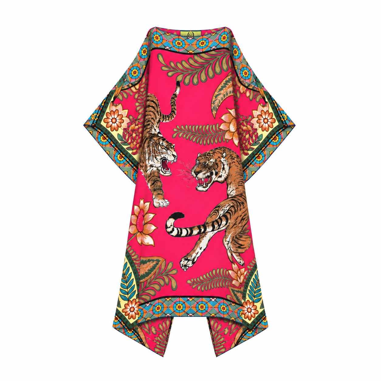TIGER & JUNGLE SILK TUNIC - PINK