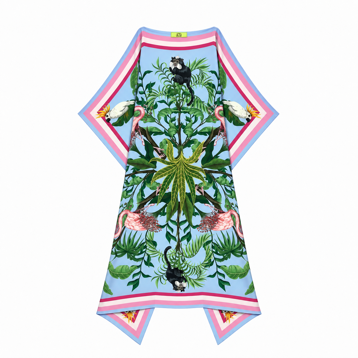 JUNGLE ANIMALS SILK TUNIC - LIGHTBLUE