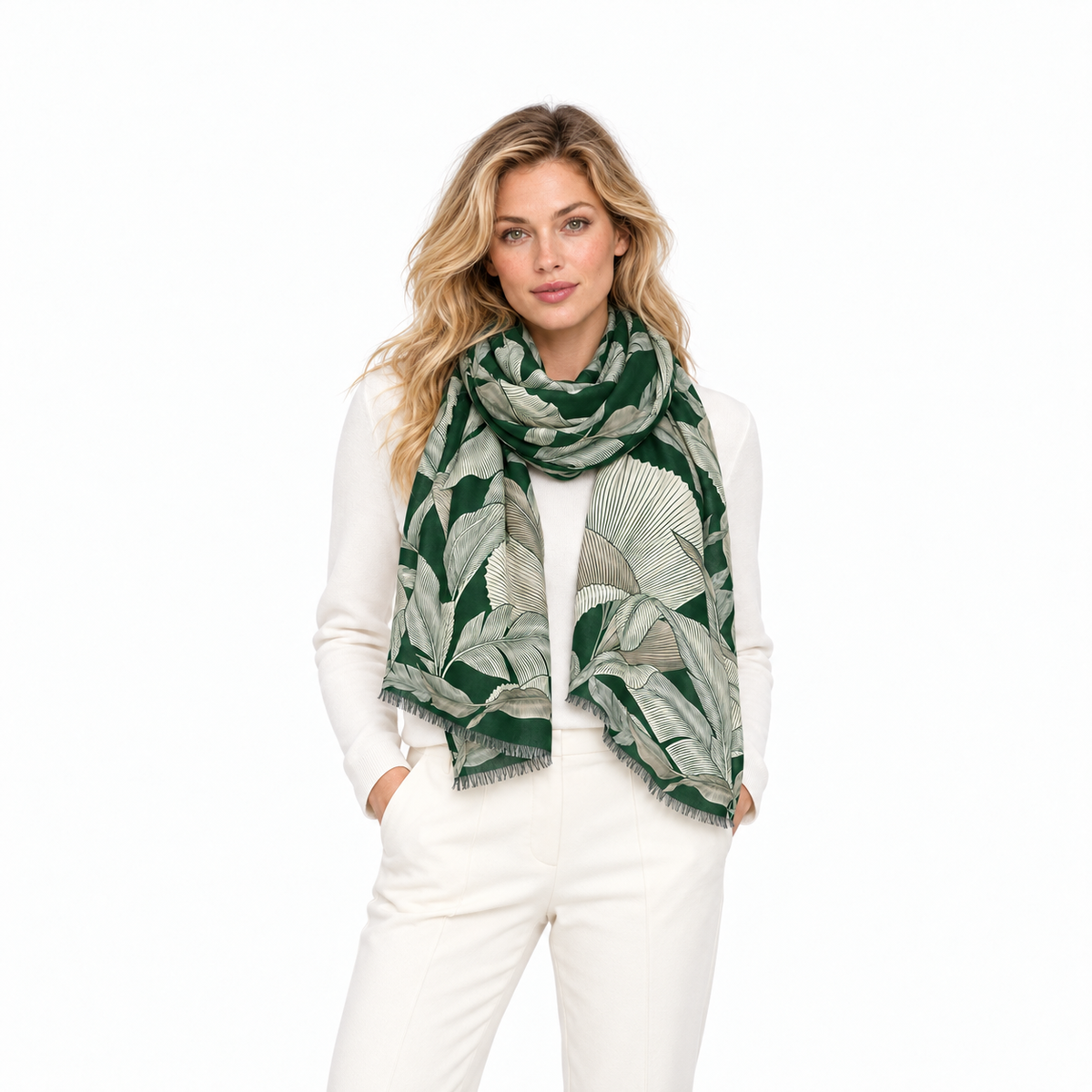 SOFTTROPICS CASHMERE SCARF - FOREST