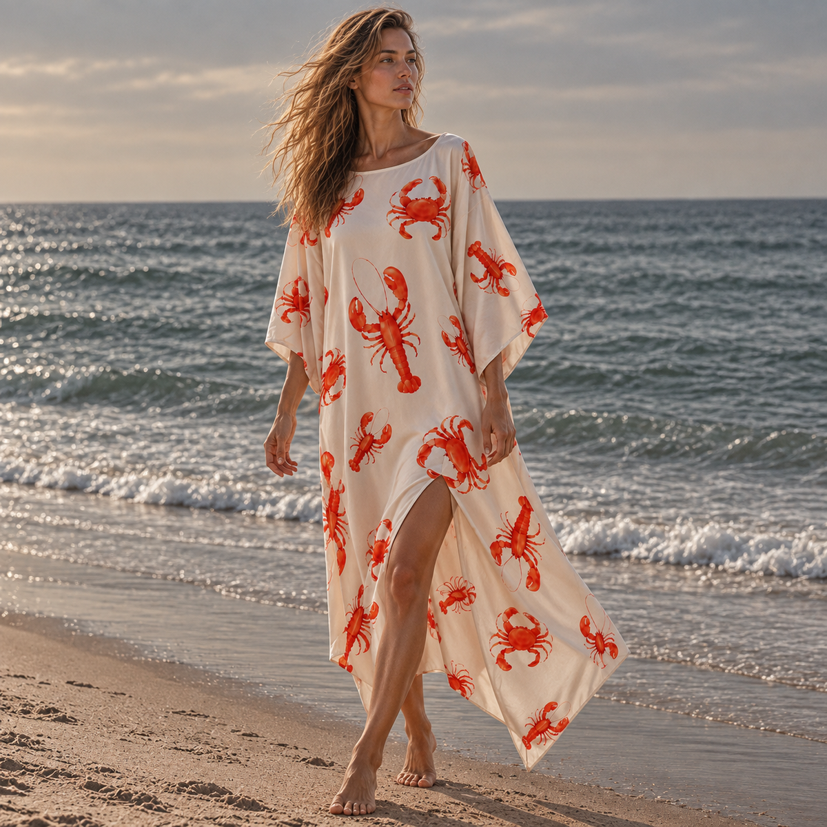 CRAB & LOBSTER SILK TUNIC - OFF-WHITE