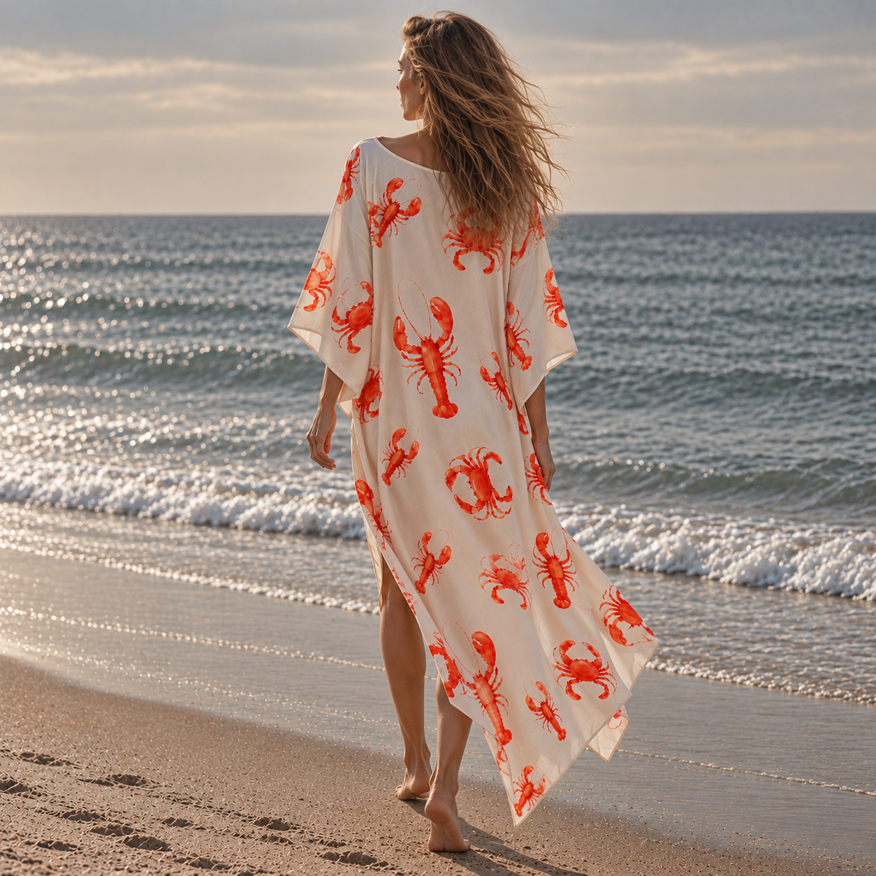 CRAB & LOBSTER SILK TUNIC - OFF-WHITE