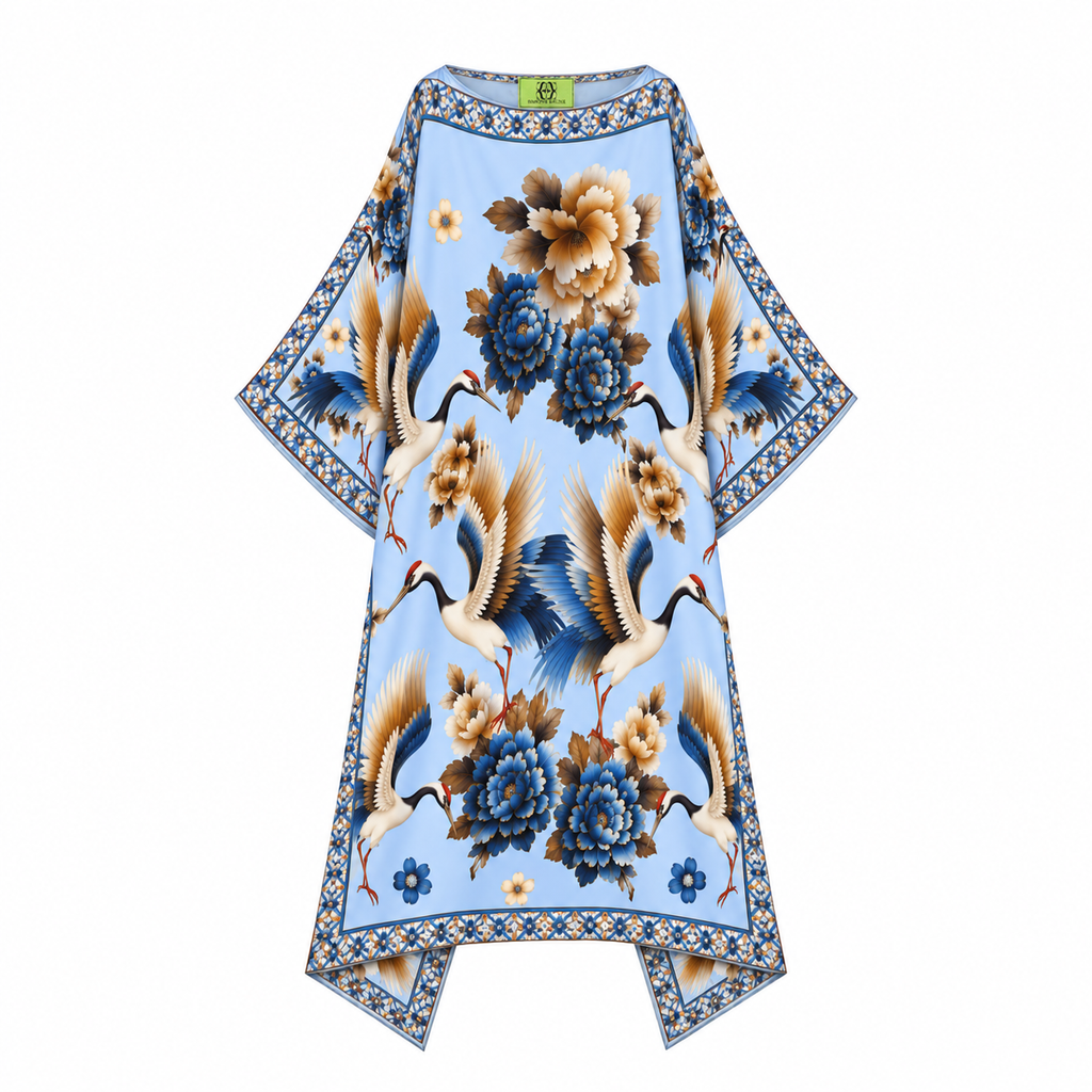 TSURU SILK TUNIC - LIGHT BLUE