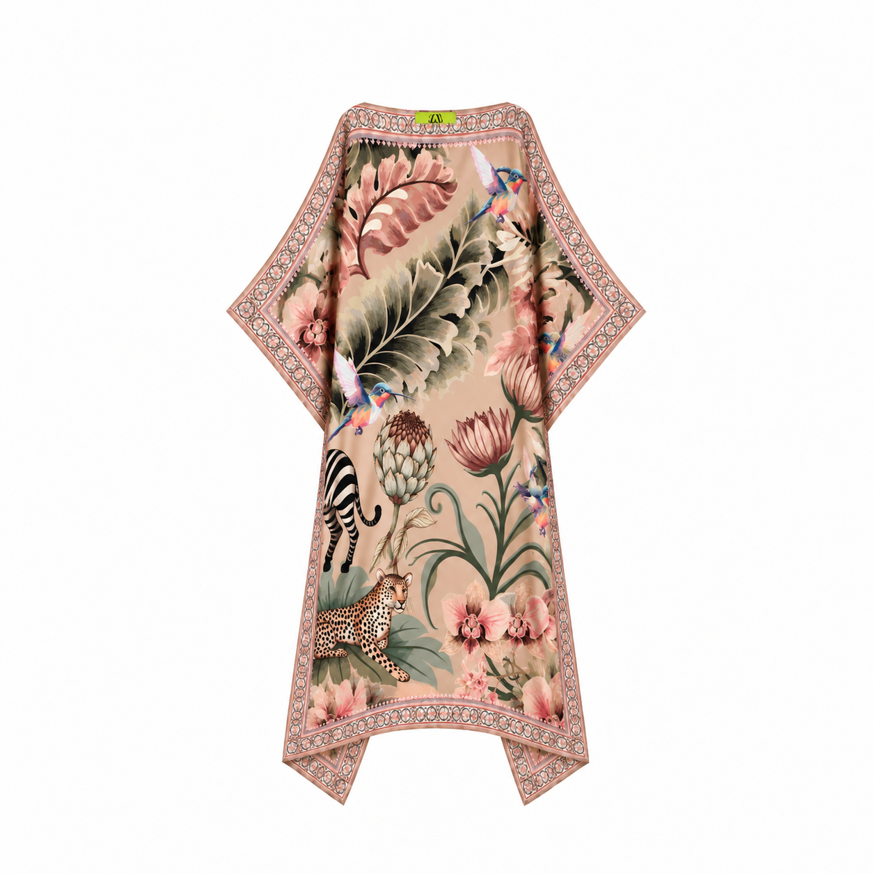 ZEBRA SILK TUNIC- TAUPE