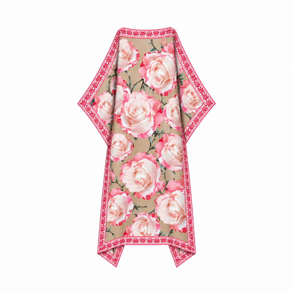 ROSES SILK TUNIC - TAUPE