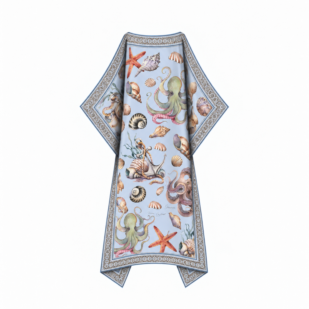 PEARL SILK TUNIC - LIGHT BLUE