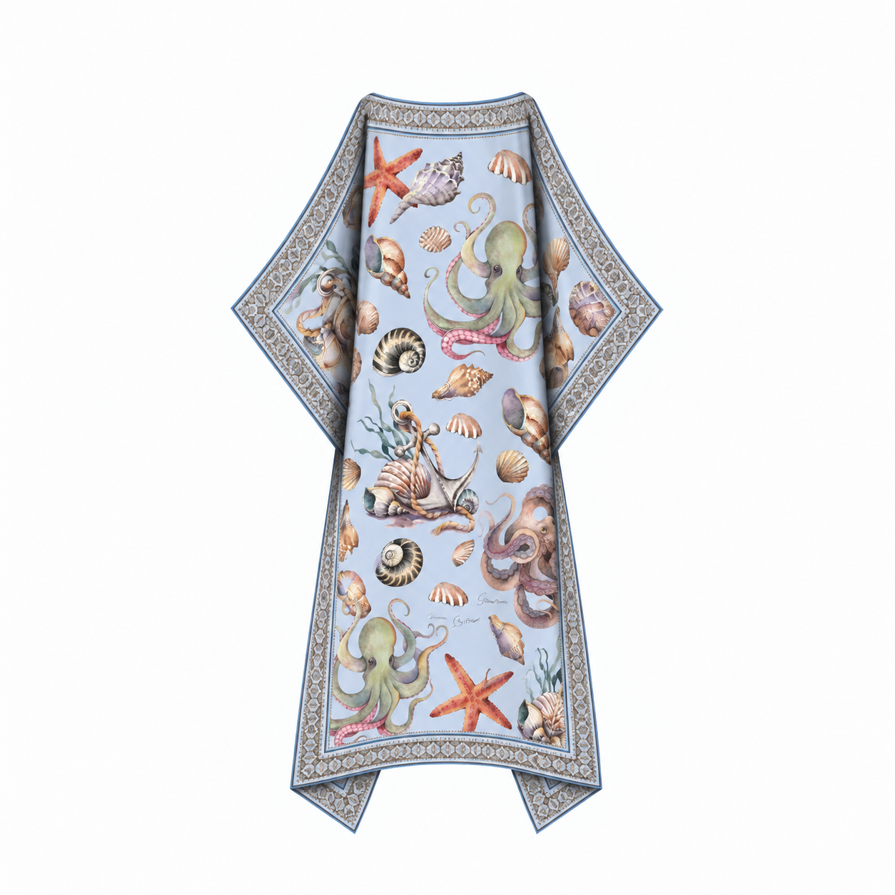 PEARL SILK TUNIC - LIGHT BLUE