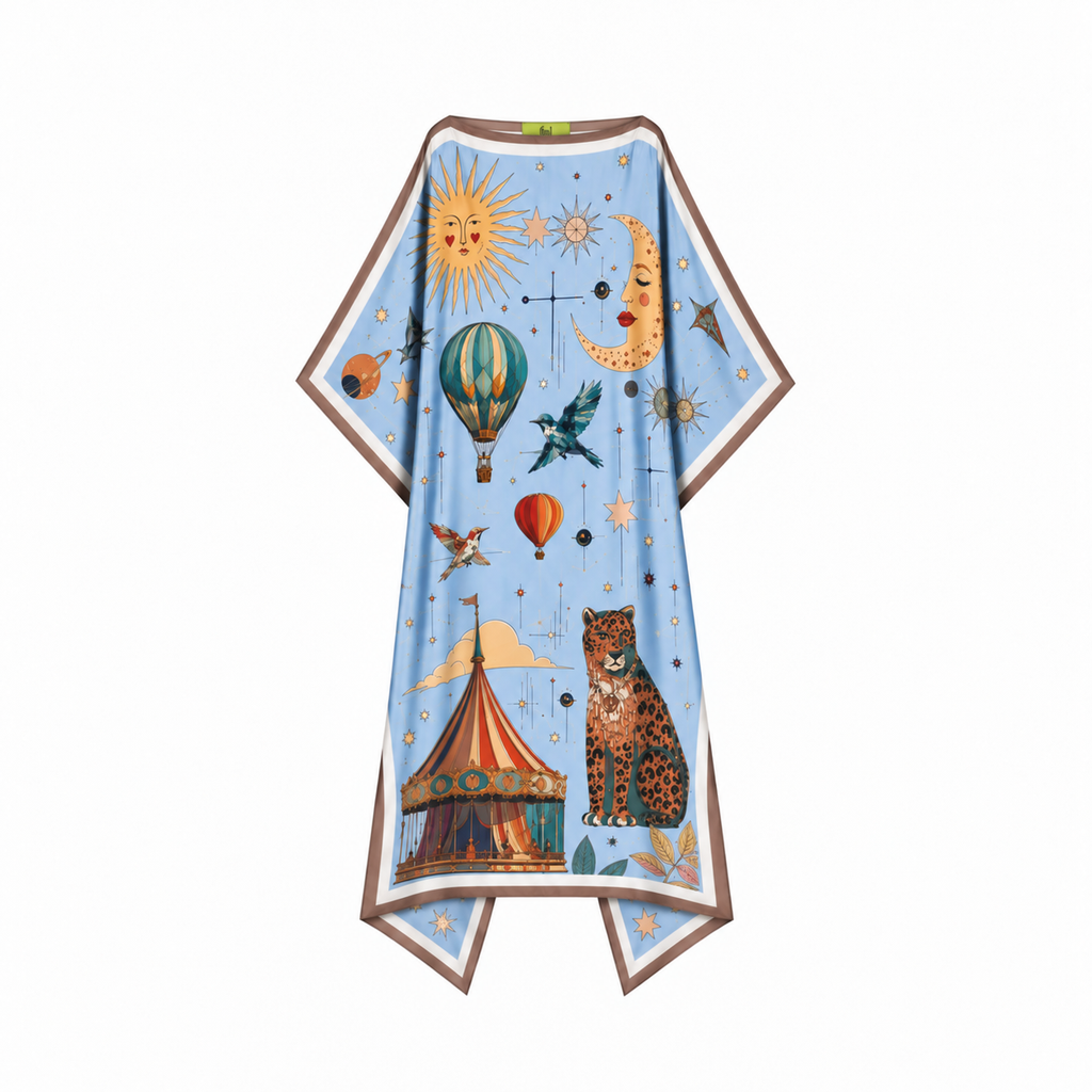 AURORA SILK TUNIC - LIGHT BLUE