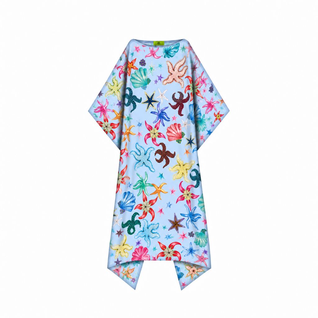 CORAL SILK TUNIC - LIGHT BLUE