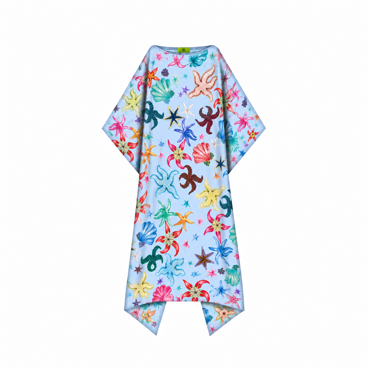 CORAL SILK TUNIC - LIGHT BLUE