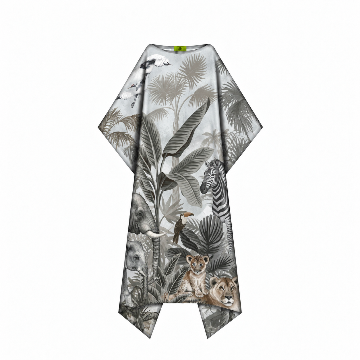 ELE JUNGLE SILK TUNIC - LIGHT GREY