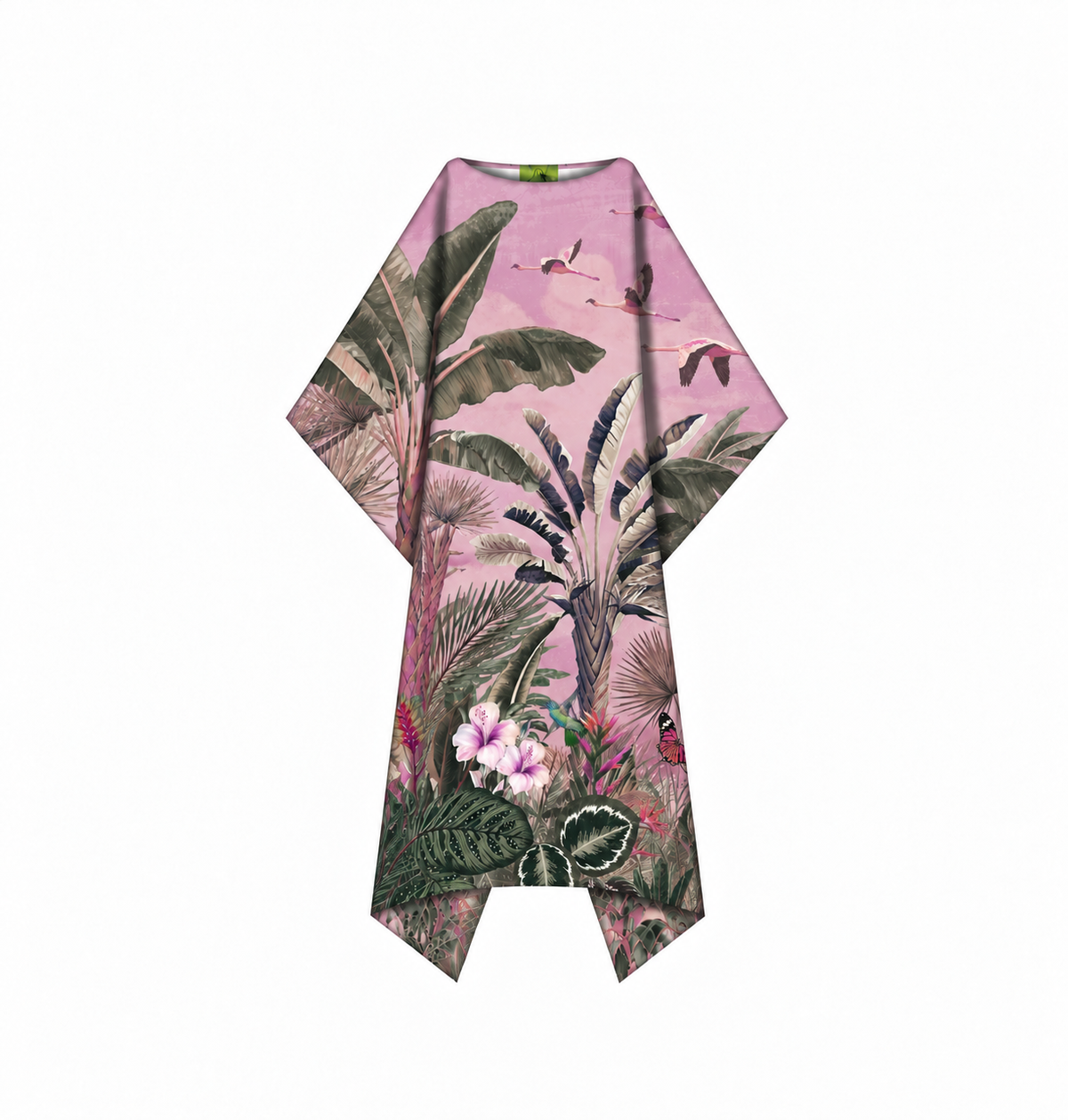 FLAMINGOS SILK TUNIC - LIGHT ROSE