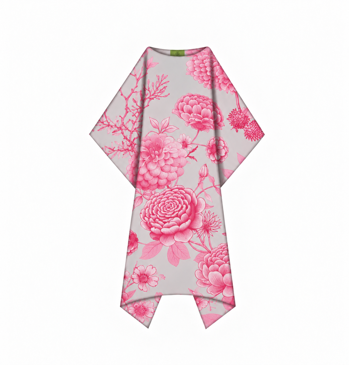 FLOWER EXPLOSION SILK TUNIC - GREY/PINK