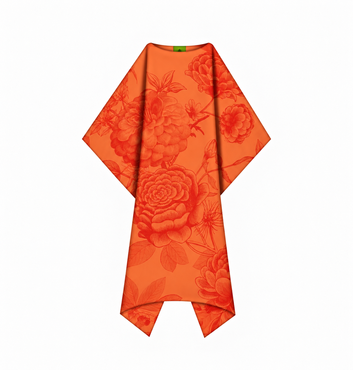 FLOWER EXPLOSION SILK TUNIC - ORANGE/RED