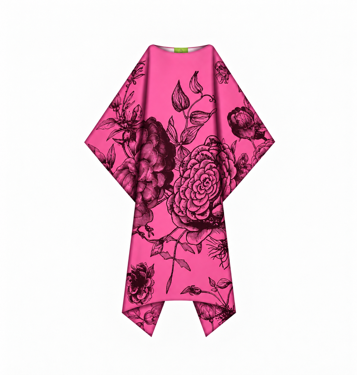 FLOWER EXPLOSION SILK TUNIC - PINK/BLACK