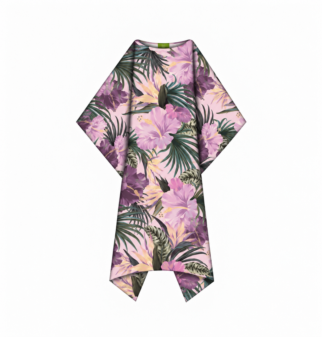 HIBISCUS SILK TUNIC - LIGHT ROSE