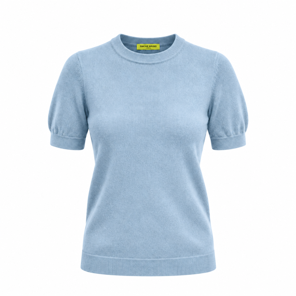 BRUSHED CASHMERE SHIRT - BLUE CERULEAN