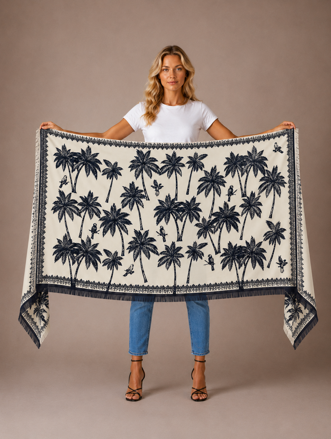 BLUETIDE CASHMERE SCARF - CHALK