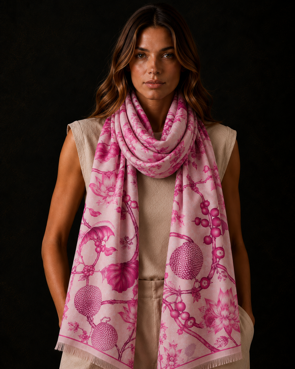 BOTANICAL CASHMERE SCARF - PIXIE