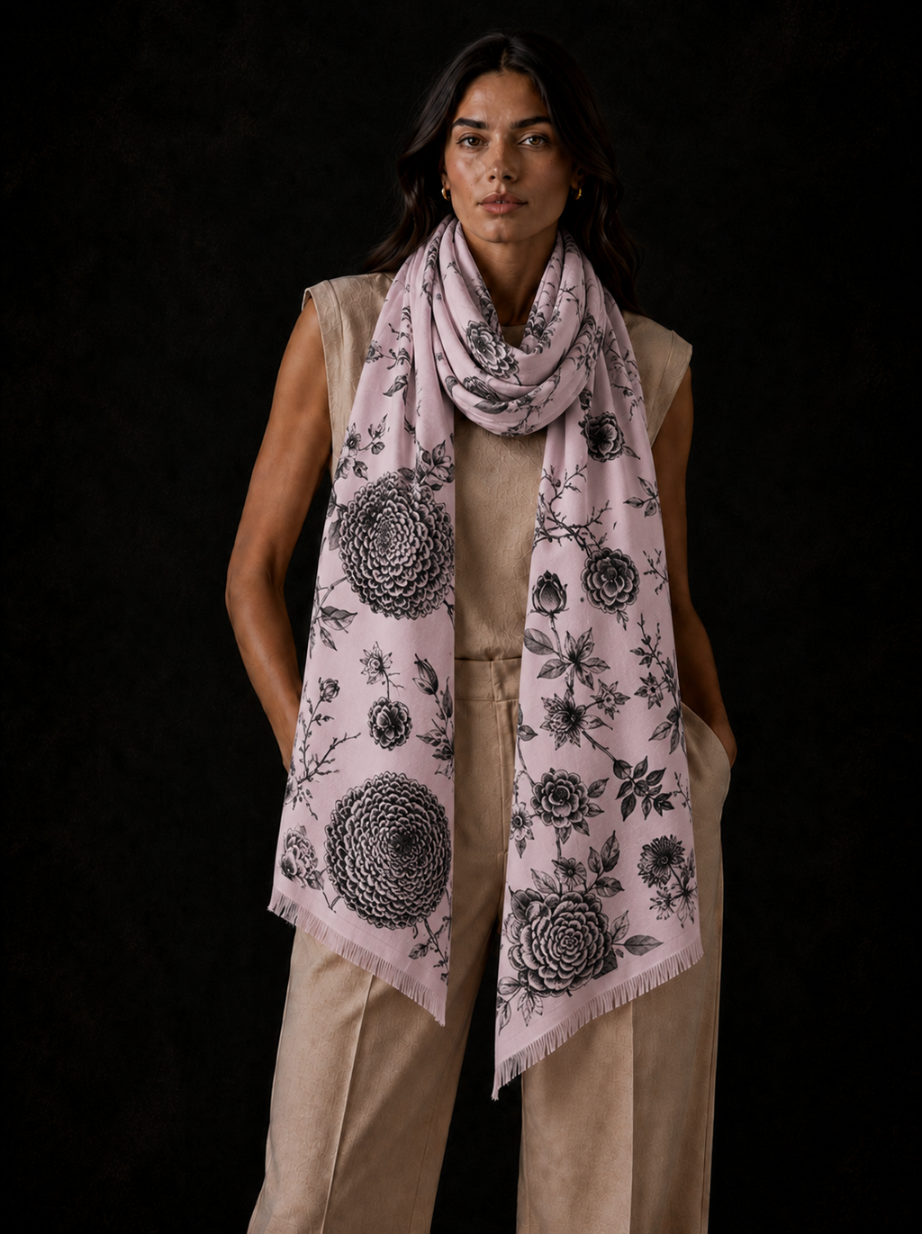 FLOWER EXPLOSION CASHMERE SCARF - PIXIE