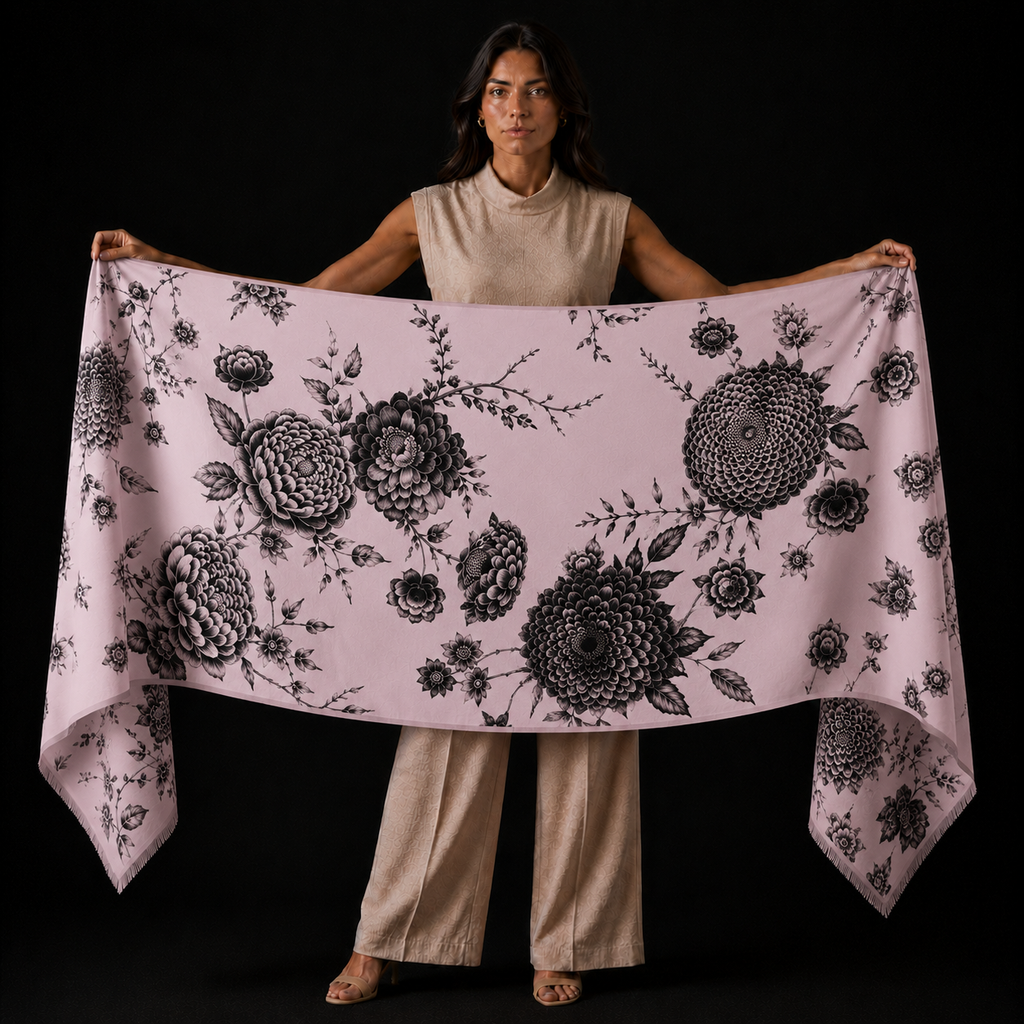 FLOWER EXPLOSION CASHMERE SCARF - PIXIE