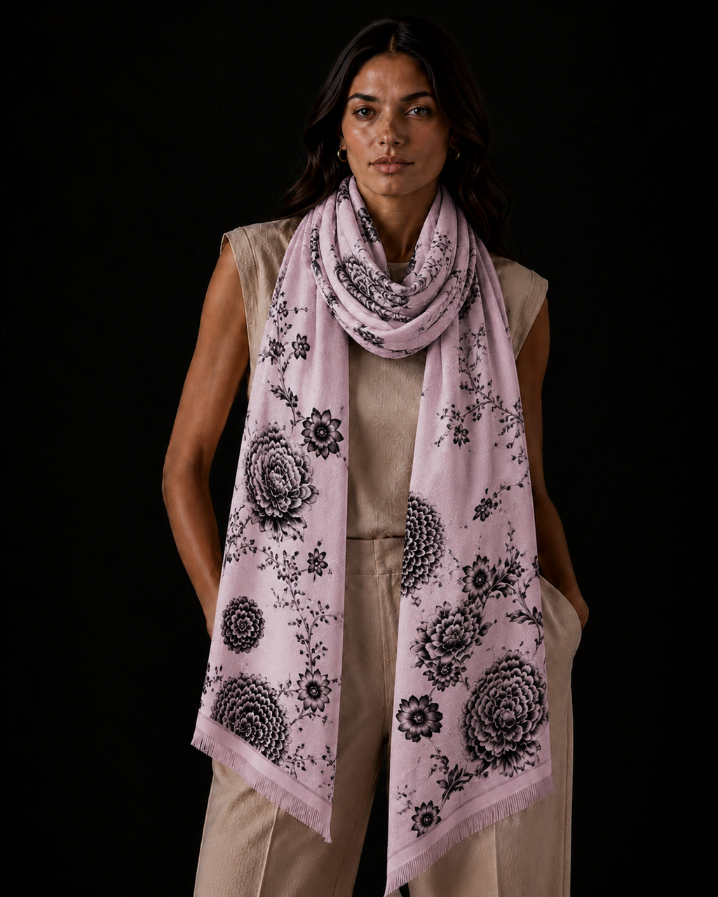 FLOWER EXPLOSION CASHMERE SCARF - PIXIE