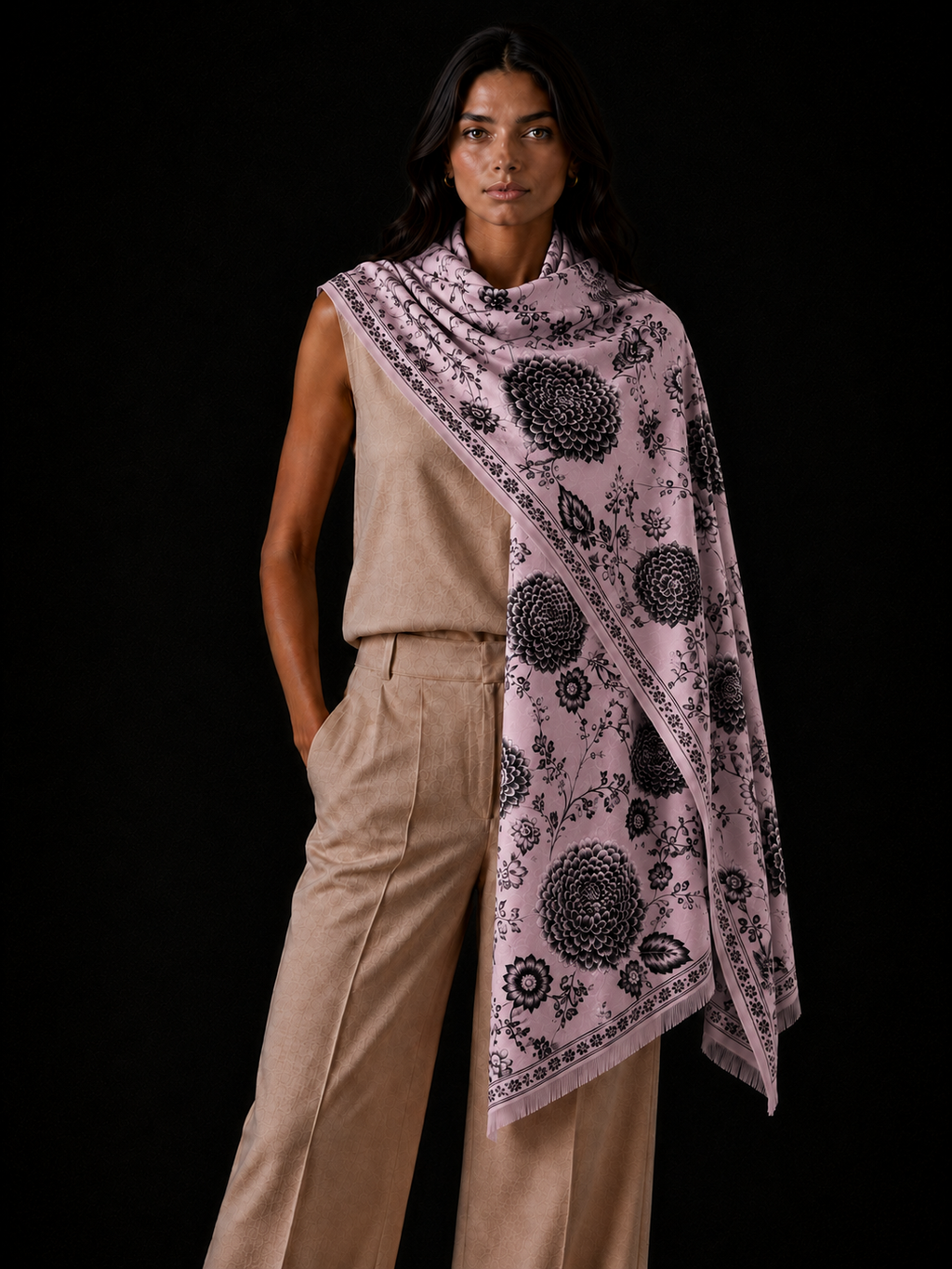 FLOWER EXPLOSION CASHMERE SCARF - PIXIE