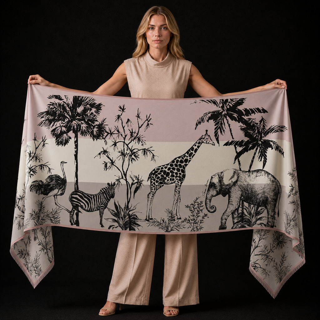SAFARI CASHMERE SCARF - NATURE TONES