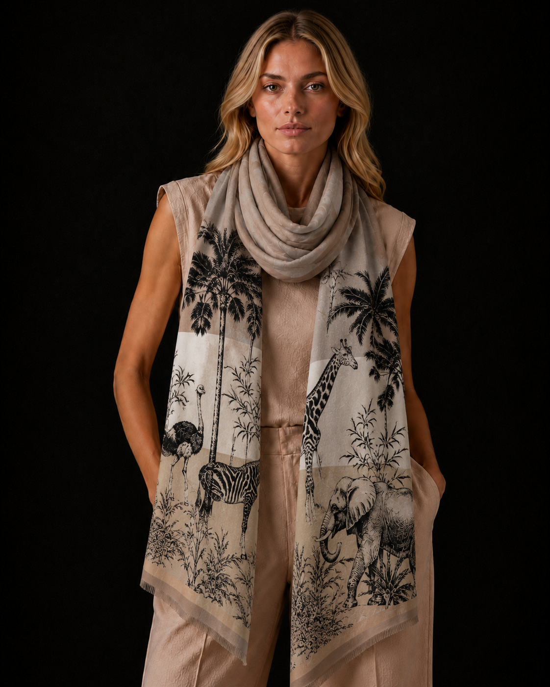 SAFARI CASHMERE SCARF - SOFT TONES