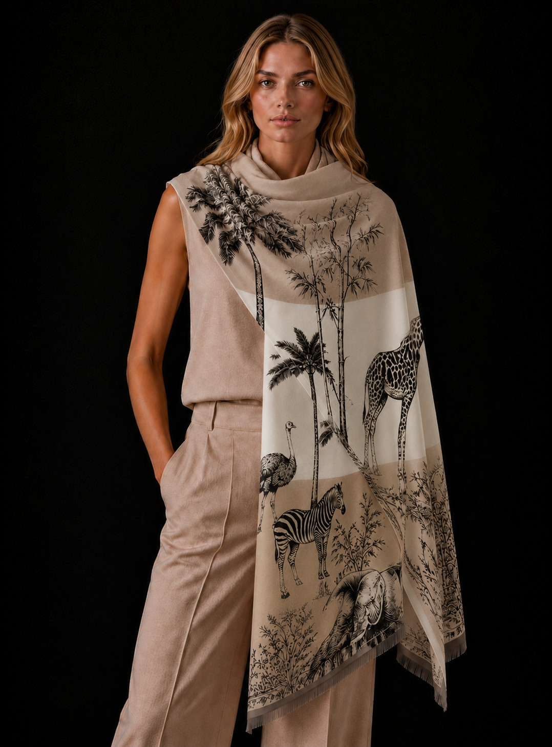 SAFARI CASHMERE SCARF - SOFT TONES