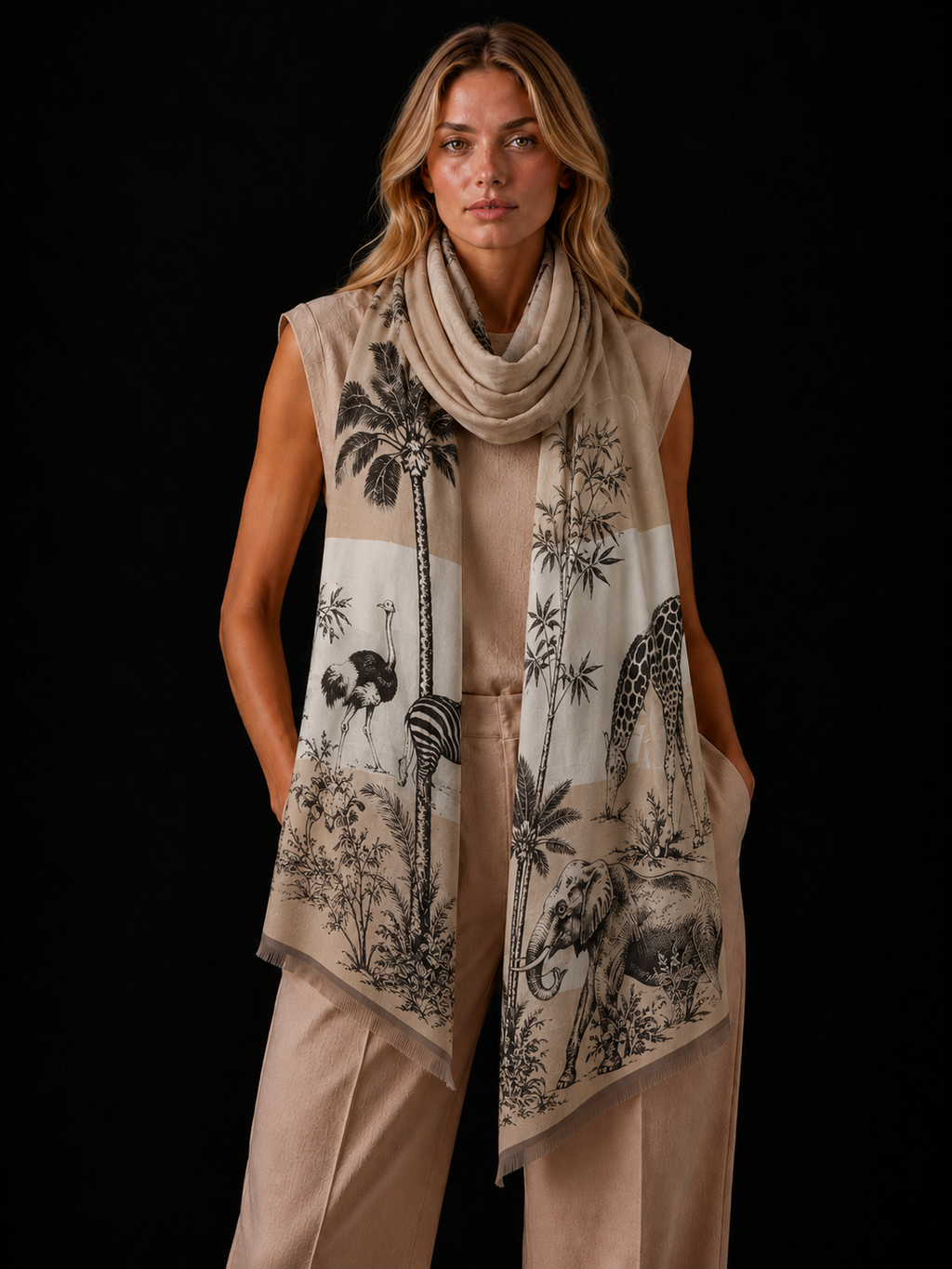 SAFARI CASHMERE SCARF - SOFT TONES
