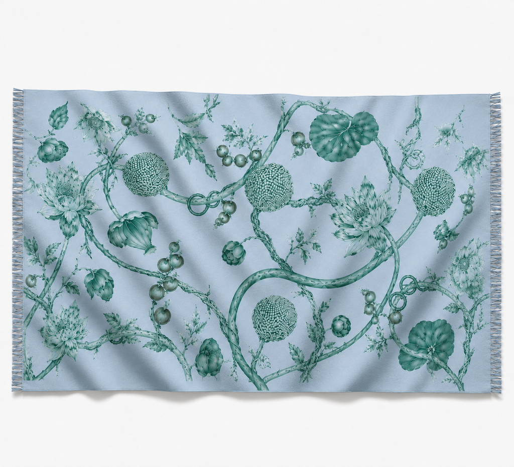 BOTANICAL CASHMERE SCARF - BAYOU
